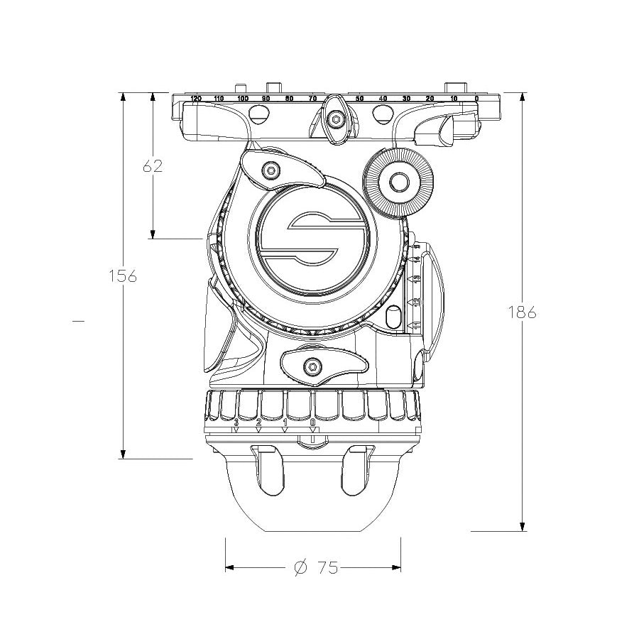 Sachtler 75mm head (without tripod) aktiv6 (S2064S)