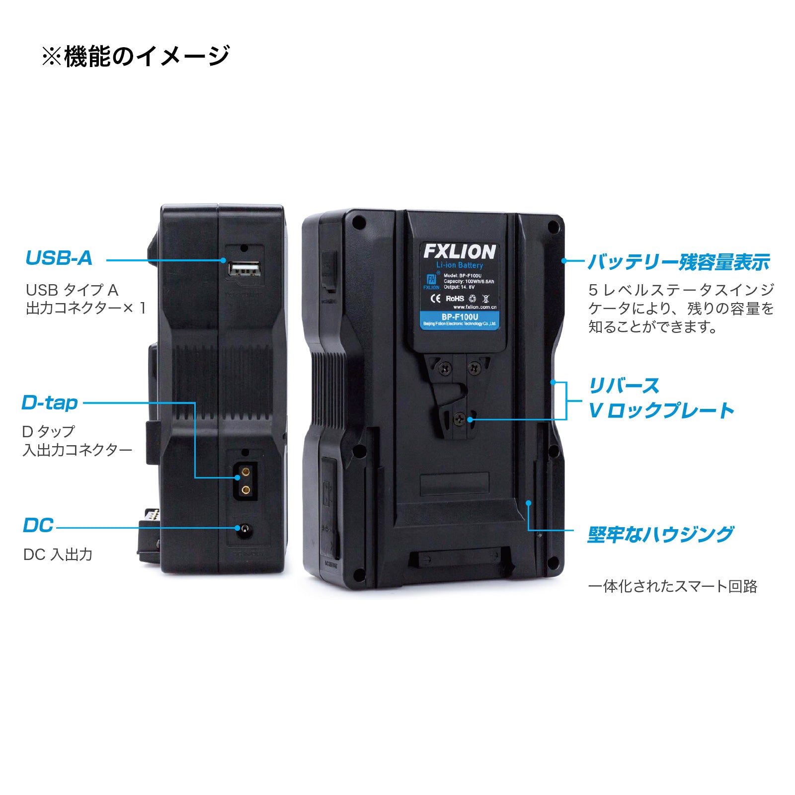 FXLION(エフエックスライオン) Vマウントリチウムイオンバッテリー UPS-Intelligent Battery BP-F100U [512204]