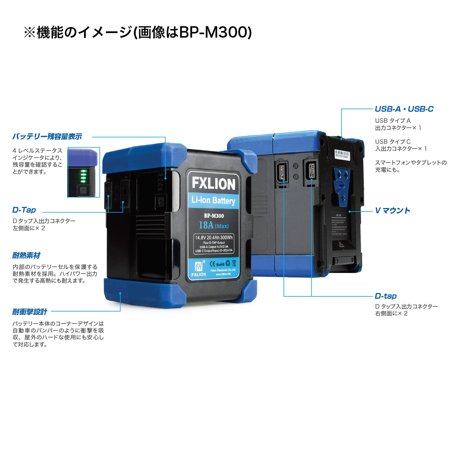 FXLION V-Mount Lithium Ion Battery High Power Square BP-M160 [512852]