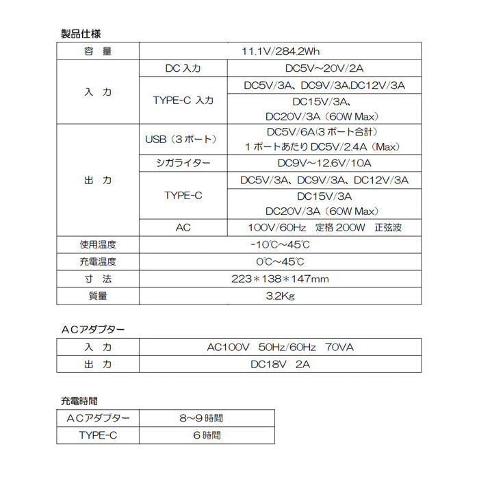 IDX(アイ・ディー・エクス) ポータブル電源 IPS-300AU