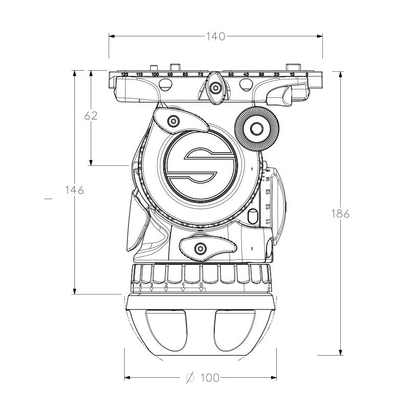 Sachtler 100mm head (without tripod) aktiv10 (S2072S)